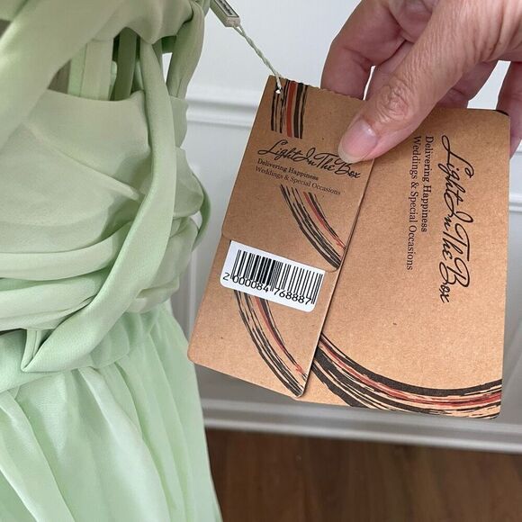 NWT Light In The Box Lime Green Formal Gown Dress Cut Out Waist 26W 3X - Picture 3 of 7